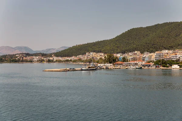 Igoumenitsa Paysage Marin Ville Port Les Montagnes Thesprotia Grèce — Photo