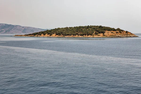 Seascape Small Rocky Uninhabited Island Prasoudi Close Igoumenitsa Greece — Stock Photo, Image