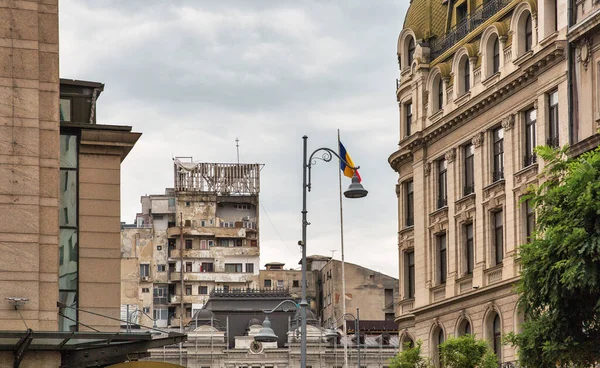 Dilapidated Decay Multi Storey Residential Building Very Center Bucharest Romania — Stock Fotó
