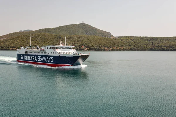 Igoumenitsa Greece August 2021 Seascape Kerkyra Seaways Agios Spiridon Ferry — Fotografia de Stock