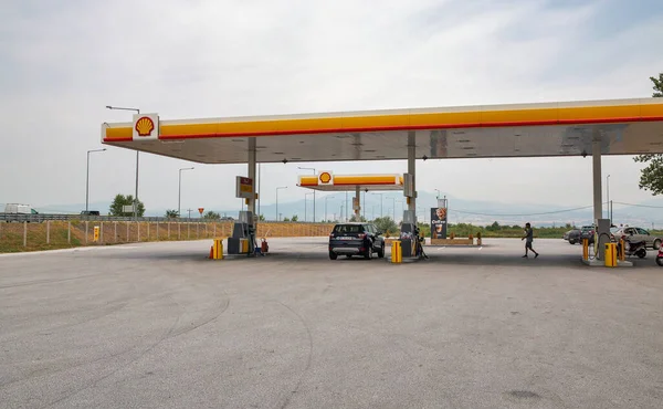 Igoumenitsa Griekenland Augustus 2021 Shell Tankstation Snelweg Shell Een Multinationaal — Stockfoto