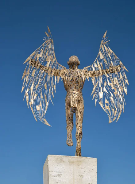 Айя Напа Кипр Мая 2021 Года Статуя Икара Стремящегося Небу — стоковое фото