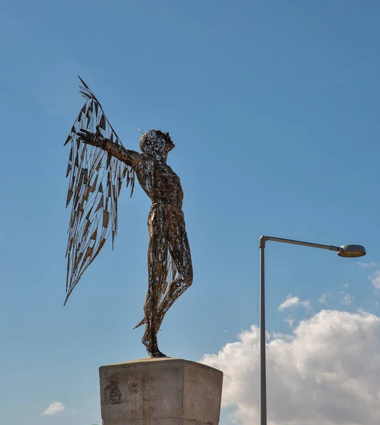 Ayia Napa Cyprus May 2021 Statue Icarus Aspiring Sky Artist — Stock Photo, Image