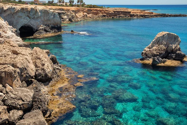 Ayia Napa Verão Resort Costa Rochosa Vista Para Mar Chipre — Fotografia de Stock