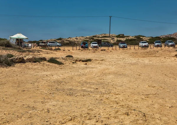 Ayia Napa Cyprus May 2021 Car Parking Lot Mobile Cafe — Stock Photo, Image