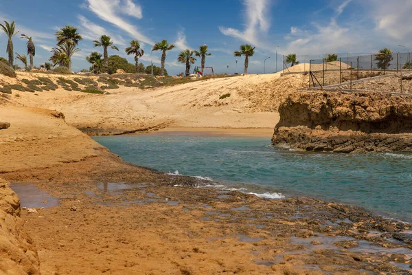 Kıbrıs Rum Kesimi Nin Ayia Napa Kentinde Kumsal Manzarası — Stok fotoğraf
