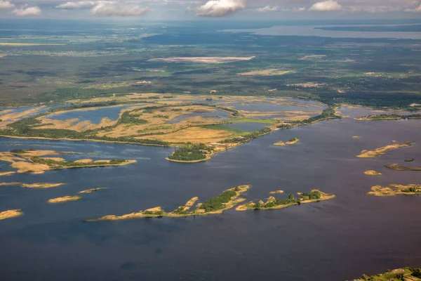 Aerial View Wide Dnieper River Central Ukraine — Stockfoto