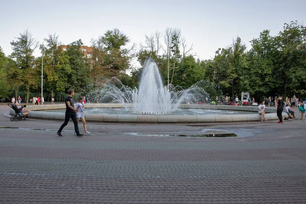 Dnipro Ukraine Juli 2021 Menschen Besuchen Brunnenlilie Heldenpark Dnipro Früher — Stockfoto