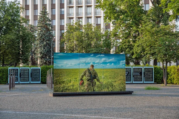 Dnipro Ucrania Julio 2021 Callejón Del Recuerdo Dedicado Los Héroes — Foto de Stock