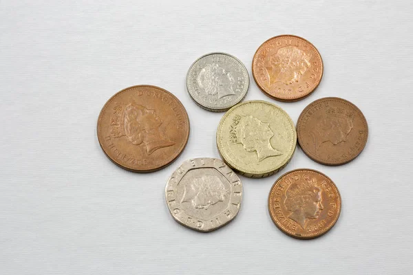 Старые Британские Монеты Крупным Планом — стоковое фото