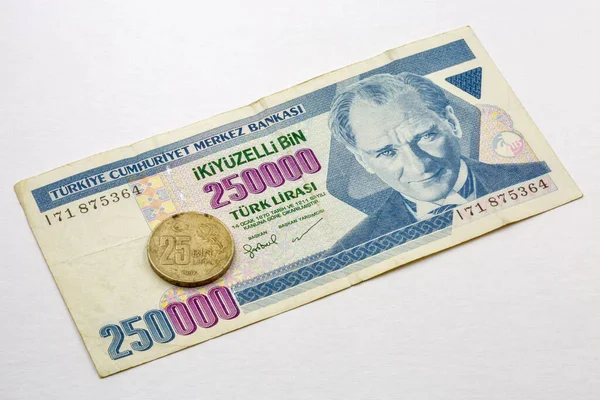 Старинные Деньги Турции Портретом Мустафы Кемаля Ататюрка — стоковое фото