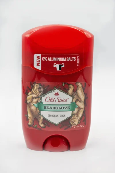 Kyiv Ukraine April 2021 Old Spice Bearglove Deodorant Stick Closeup — Stockfoto