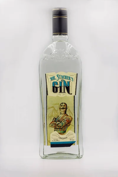 Kyiv Ukraine May 2021 Original Stachers Dry Gin Bottle Closeup — Stock Photo, Image