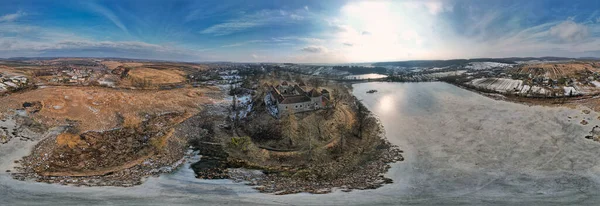 Aerial Spherical Pamorama View Svirzh Castle Ukraine Fortified Aristocratic Residence — Stockfoto