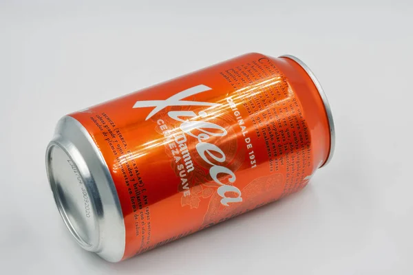 Kyiv Ukraine June 2021 Studio Shoot Spanish Beer Xibeca Can — Stockfoto