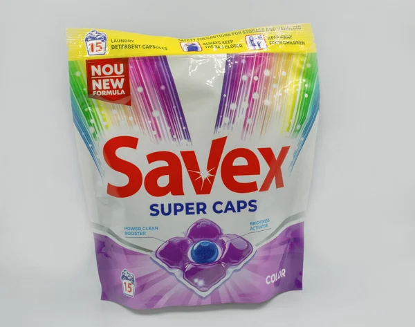 Kyiv Ukraine October 2021 Studio Shoot Savex Washing Super Caps — Foto Stock