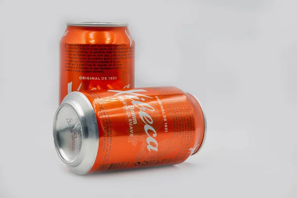 Kyiv Ukraine June 2021 Studio Shoot Spanish Beer Xibeca Cans — 스톡 사진