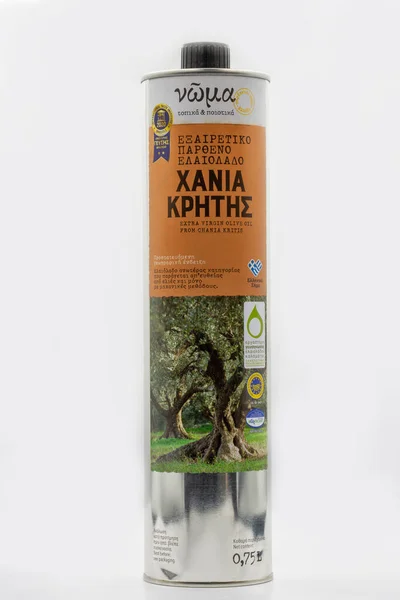 Corfu Greece August 2021 Studio Shoot Xania Crete Olive Oil — стоковое фото