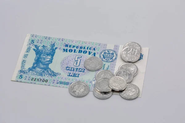 Костюм Білих Монетах Паперових Грошах Молдови Портретом Стефана Великого Князя — стокове фото