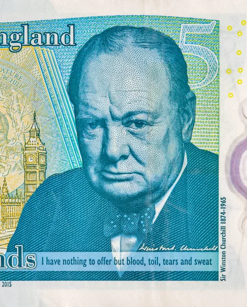 Британская Банкнота Весом Фунтов Портрет Сэра Уинстона Черчилля Премьер Министра — стоковое фото