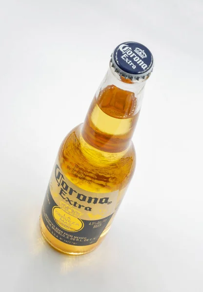 Kyiv Ukraine November 2021 Studio Shoot Corona Extra Beer Bottle — Foto Stock