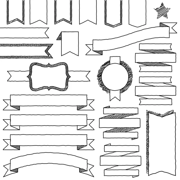Conjunto de vetores de elementos de design Web Doodle desenhados à mão —  Vetores de Stock