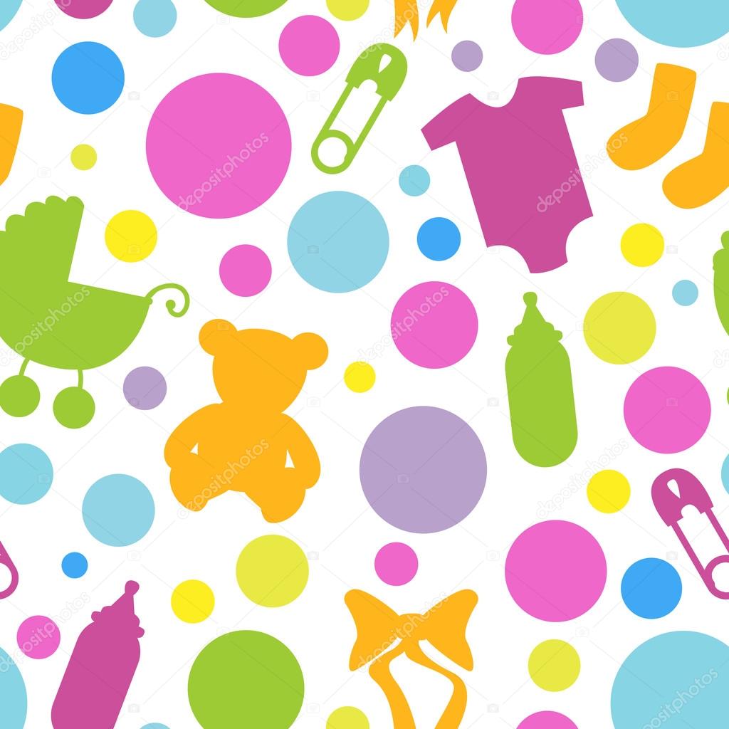 Seamless Baby Themed Pattern