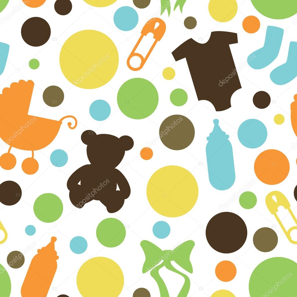 Seamless Baby Themed Pattern