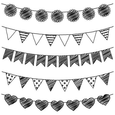 vektör kümesi elle çizilmiş doodle kiraz kuşu