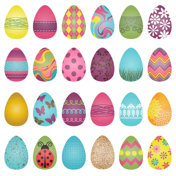 Gran conjunto de vectores de huevos de Pascua — Vector de stock