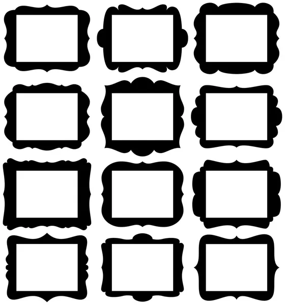 Vector Set of Frame Silhouettes in with 8.5" x 11" proportion openings — Stock Vector