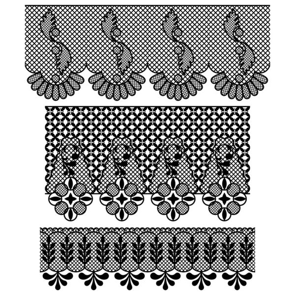 Conjunto de vectores de patrones de encaje sin costura — Archivo Imágenes Vectoriales