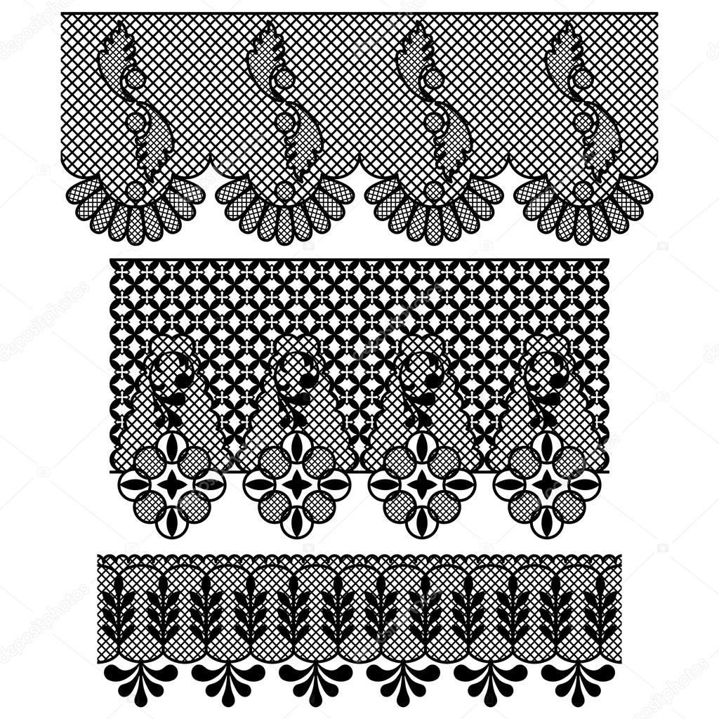 Vector Set of Seamless Lace Patterns