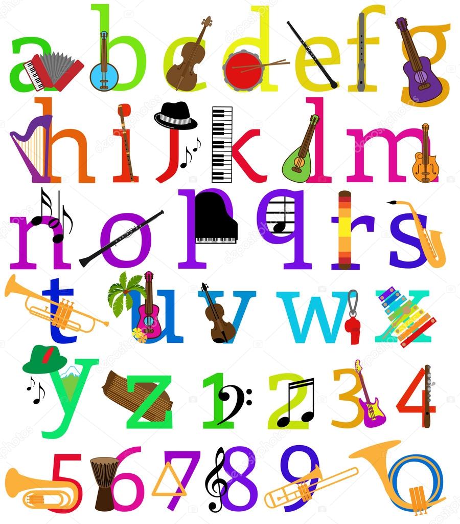 Vector Music Alphabet Set