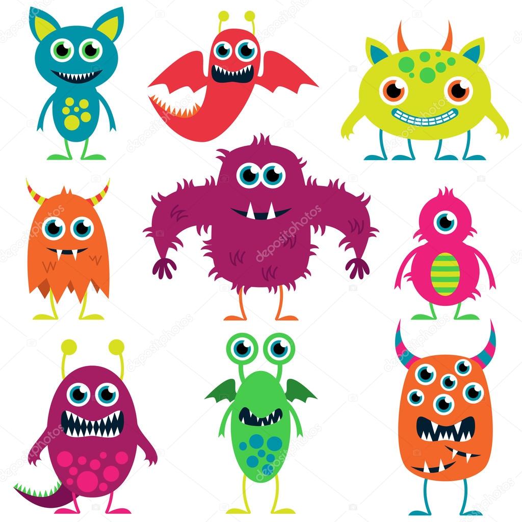 Vector Collection of Cute Monsters