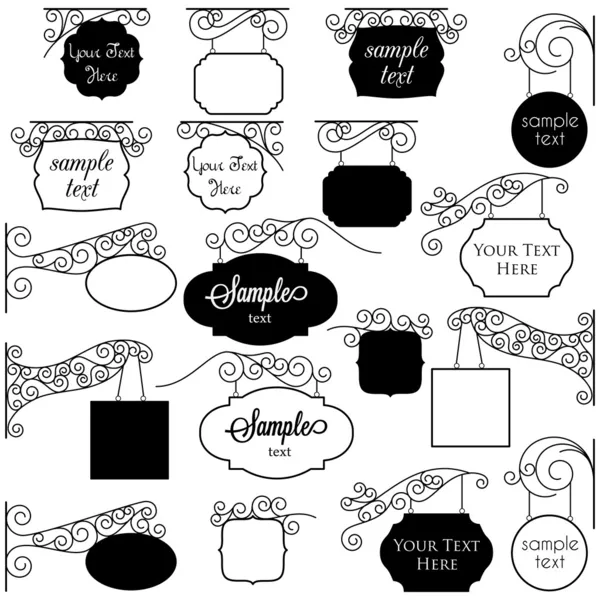 Vector Set of Vintage Signs — Stock Vector