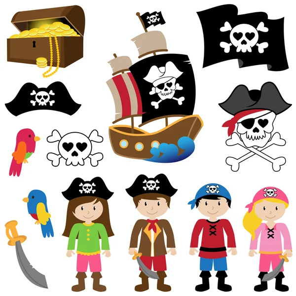 EPS10 Vector Illustration of Pirates — Stock Vector