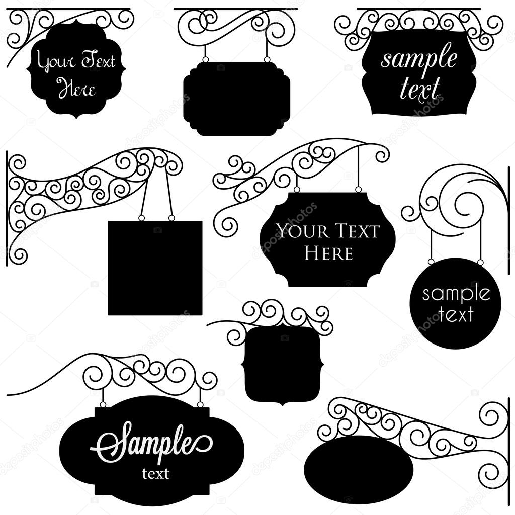 Vector Set of Vintage Signs