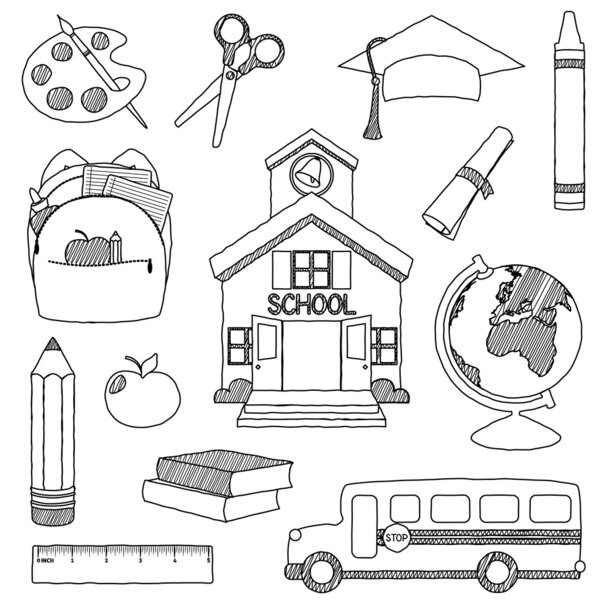 Векторный набор школьных векторов
