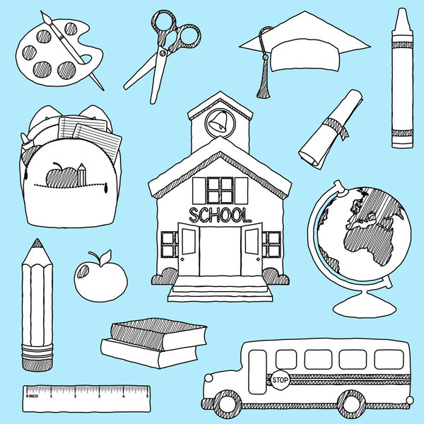 Векторный набор школьных векторов
