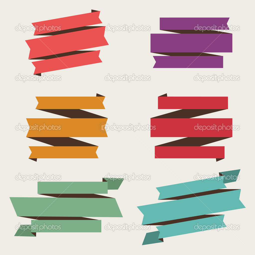 Retro Style Vector Banner and Ribbon Set