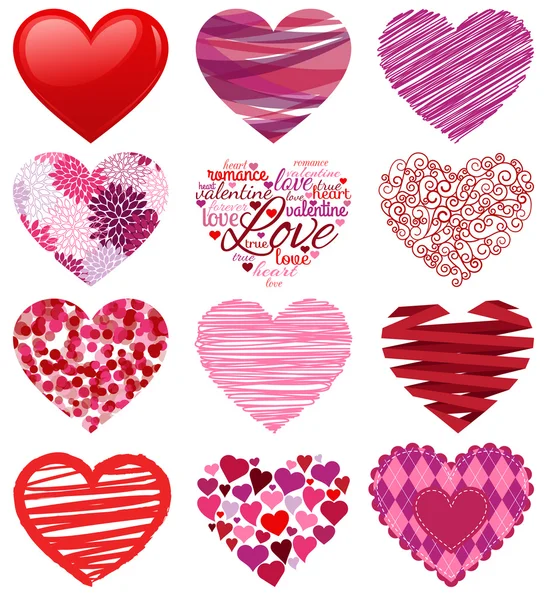 Vector Collection of Stylized Hearts Stock Illustration