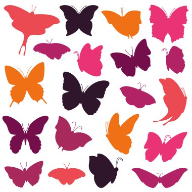 Vector Collection of Butterfly Silhouettes clipart
