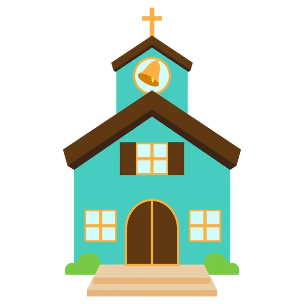 Vector Illustration of a Cute Church or Chapel — Stock Vector