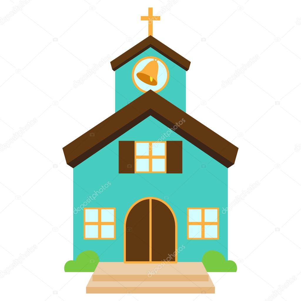 Vector Illustration of a Cute Church or Chapel