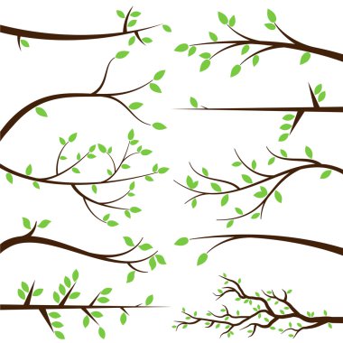 Vector Collection of Tree Branch Silhouettes clipart