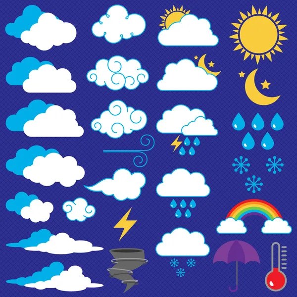 Vector Collection of Weather Icons and Symbols — Stock Vector