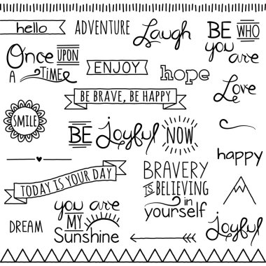 Vector Collection of Hand Drawn Doodle Word and Phrases clipart