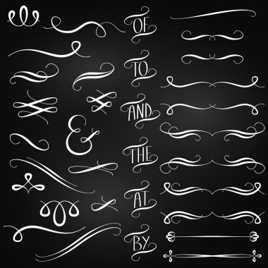 Vector Collection of Chalkboard Style Words, Decoration, Ornaments and Dividers clipart