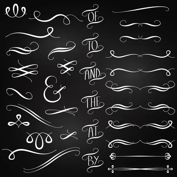 Vector Collection of Chalkboard Style Words, Decoration, Ornaments and Dividers Royalty Free Stock Vectors